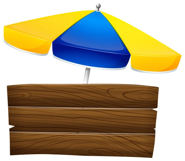 Una segnaletica vuota con un ombrello — Vettoriale Stock