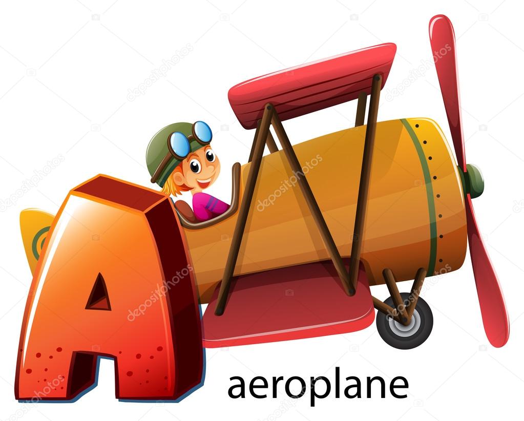 A letter A for aeroplane