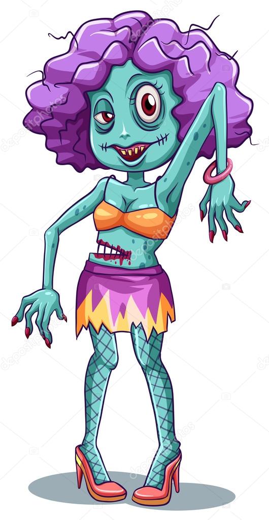 A sexy female zombie
