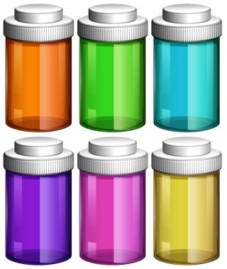 renkli şeffaf şişe