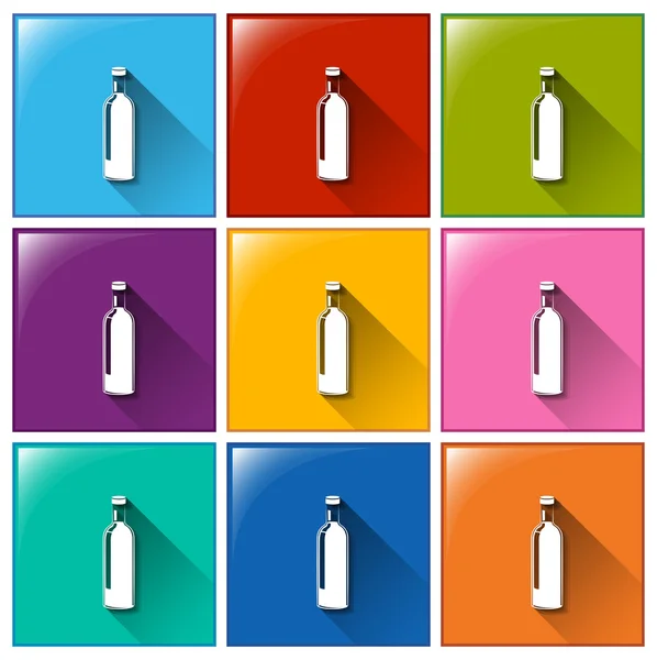 Iconos de botella — Vector de stock