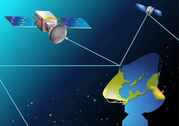 Satellites près de la Terre — Image vectorielle