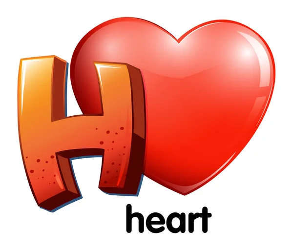 Písmeno h pro srdce — Stockový vektor