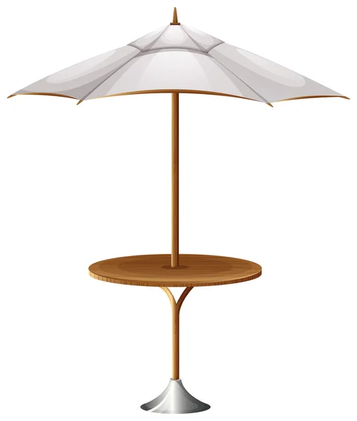 Un tavolo con un ombrellone — Vettoriale Stock