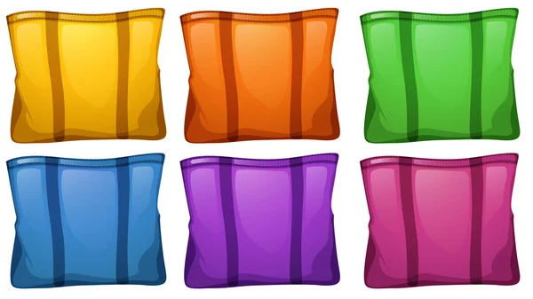 Seis sacos de comida coloridos — Vetor de Stock