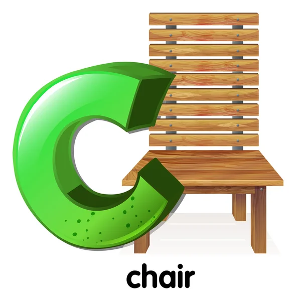 Písmeno c na židli — Stockový vektor