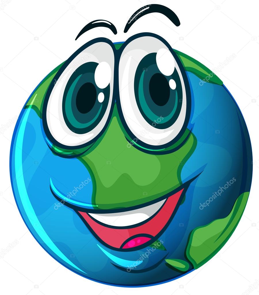 Smiling planet Earth