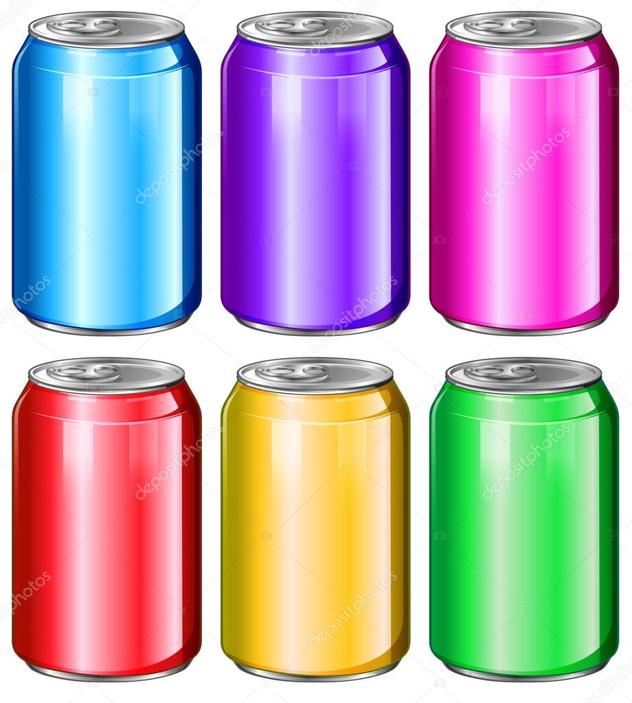 Colourful soda cans