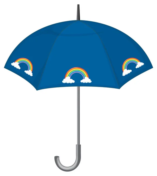 Blauer Regenschirm Mit Regenbogenmuster — Stockvektor
