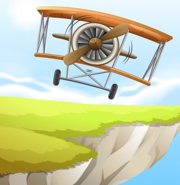 A plane near the cliff clipart