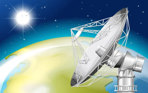 Спутник в открытом космосе — стоковый вектор