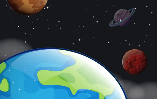 Planetas no espaço exterior —  Vetores de Stock