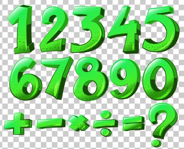 Numbers in green color — Stock Vector