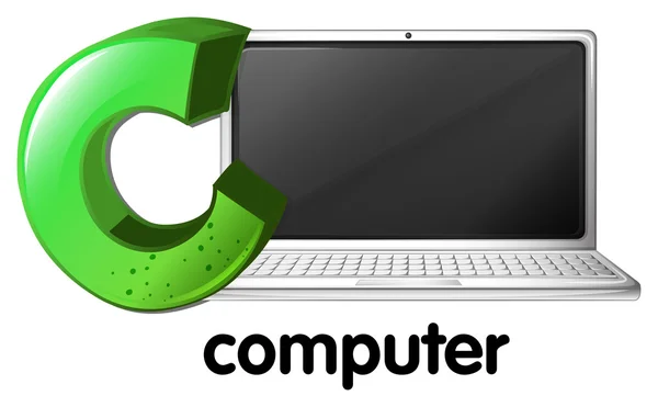 Une lettre C pour ordinateur — Image vectorielle