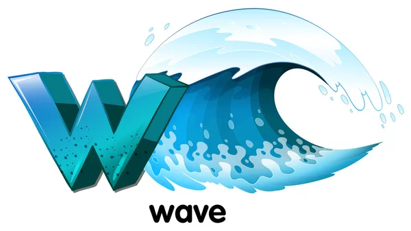 A letter W for wave — Stock Vector