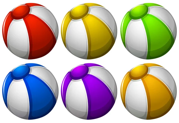 Kleurrijke beachballs — Stockvector