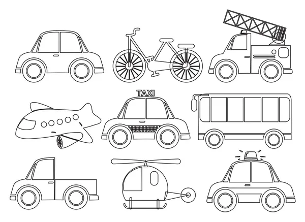 Different kinds of transportations — Stock Vector