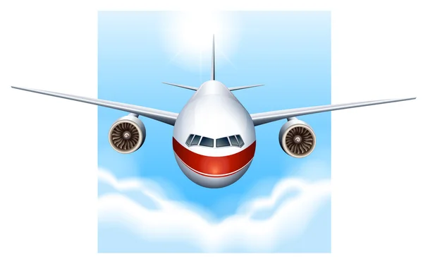 Un avion dans le ciel — Image vectorielle