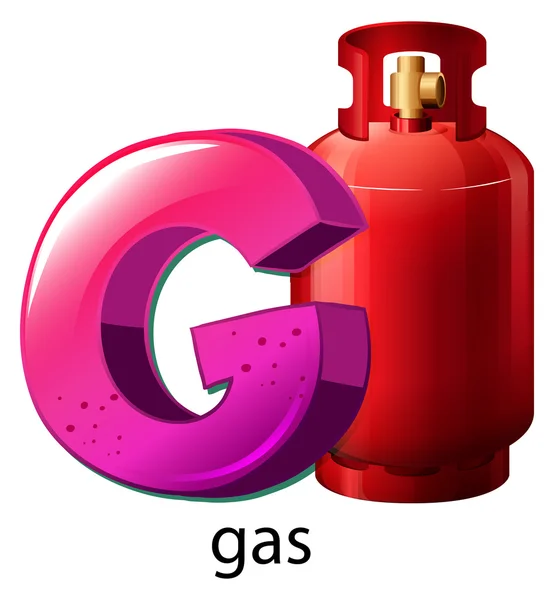 Ein Buchstabe g für Gas — Stockvektor