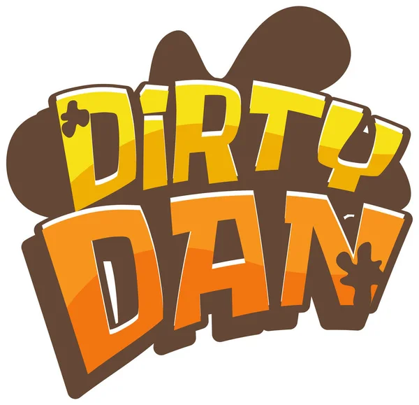 Dirty Dan Logo Illustration Conception Texte — Image vectorielle