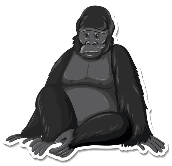 Šablona Nálepky Kreslené Kreslené Postavy Opice — Stockový vektor