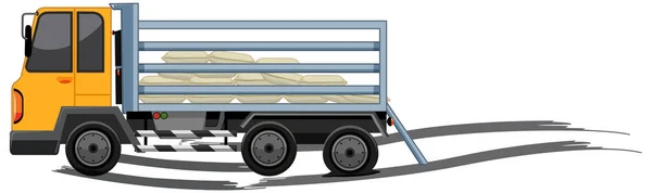 Driving Truck Bevatten Veel Zak Illustratie — Stockvector