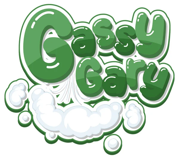 Gassy Gary Logo Tekst Ontwerp Illustratie — Stockvector