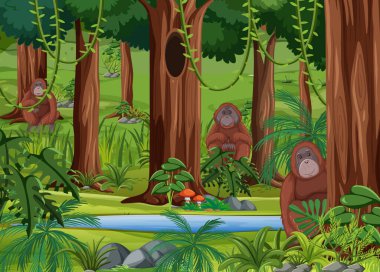 Orman manzaralı vahşi hayvanlar.