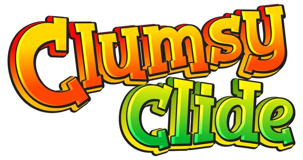 Clumsy Clide Logo Illustration Conception Texte — Image vectorielle