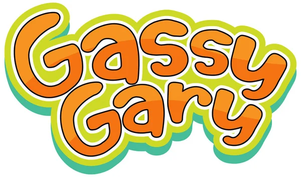 Gassy Gary Logo Text Design Illustration — Stockový vektor