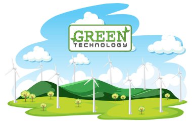 Rüzgar türbini çiziminden üretilen yeşil enerji