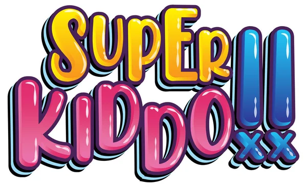 Super Kiddo Logo Diseño Texto Ilustración — Archivo Imágenes Vectoriales