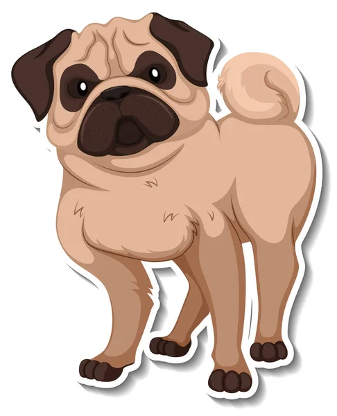 犬のキャラクターイラストのステッカーテンプレート — ストックベクタ