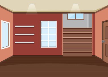 Boş oda iç tasarım çizimi