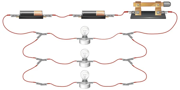 Wetenschap Experiment Van Circuits Illustratie — Stockvector