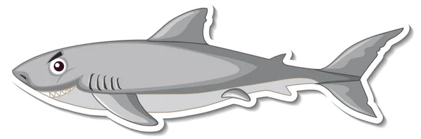 Shark Sea Animal Cartoon Sticker Illustration — Stock Vector