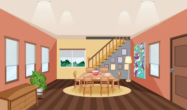 Sala Estar Design Interiores Com Móveis Ilustração — Vetor de Stock