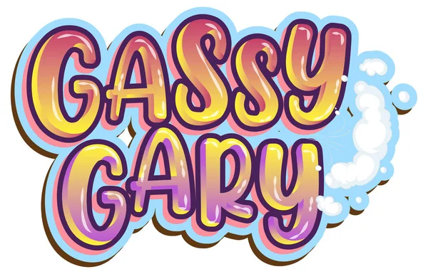 Gassy Gary Logo Diseño Texto Ilustración — Vector de stock