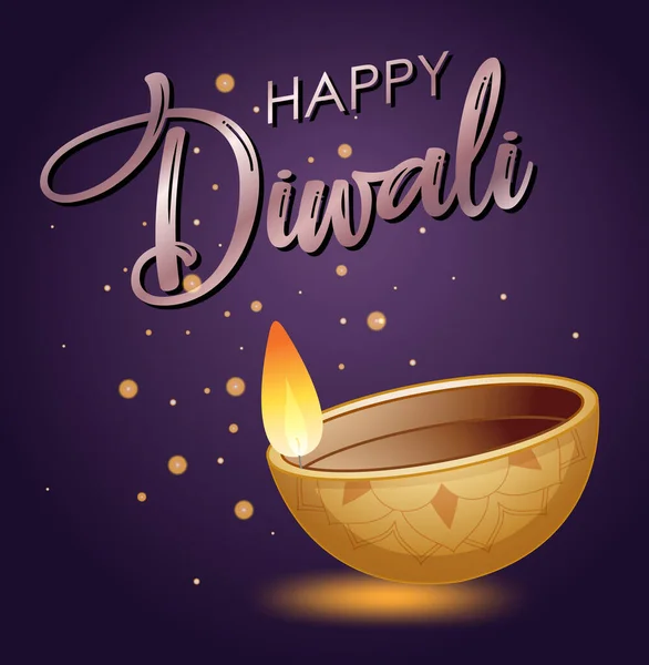 Felice Diwali Poster Disegno Illustrazione — Vettoriale Stock