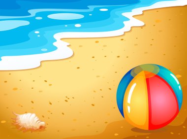 A ball at the beach clipart