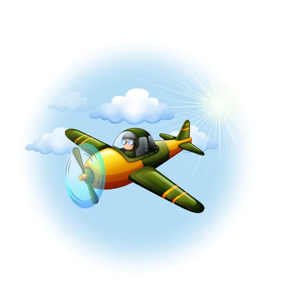 An airplane in the sky — Stock Vector