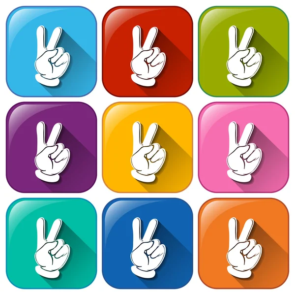 Icons with hands — Stock Vector
