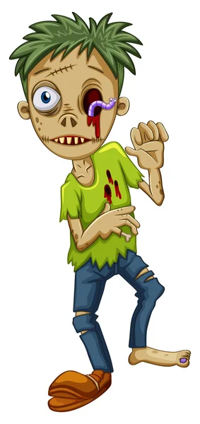 Un joven zombi macho — Vector de stock