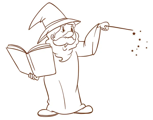 A simple sketch of a wizard — Stock Vector