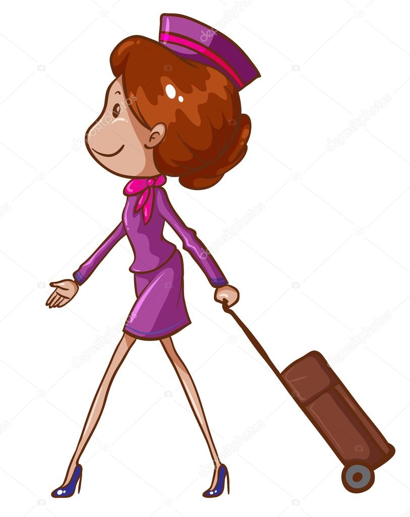 A simple drawing of an air hostess