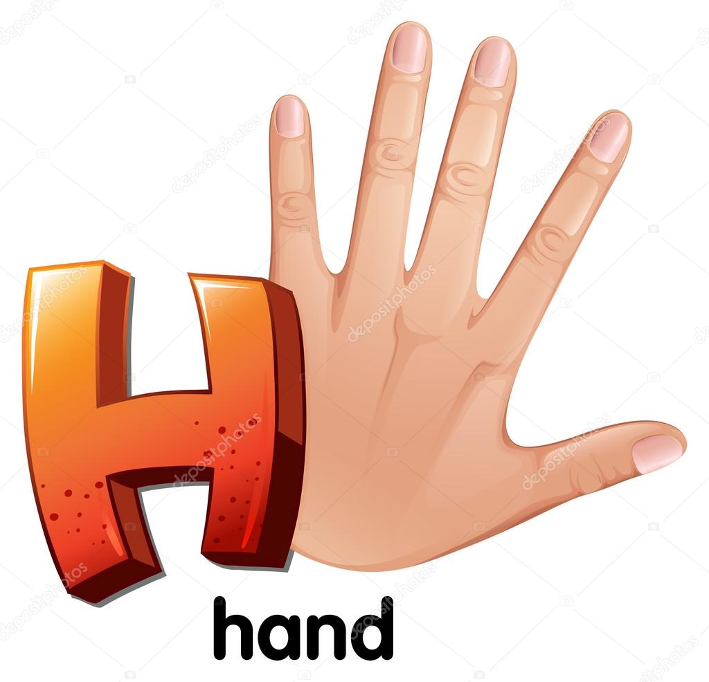 A letter H for hand