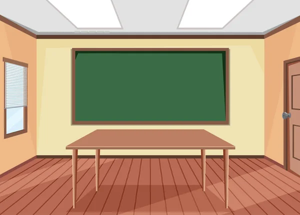 Empty Classroom Interior Design Blackboard Illustration — Stock Vector