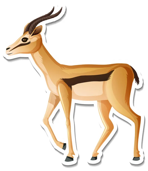 Modèle Autocollant Illustration Personnage Dessin Animé Antilope — Image vectorielle