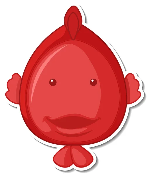 かわいい魚の海の動物の漫画のステッカーイラスト — ストックベクタ