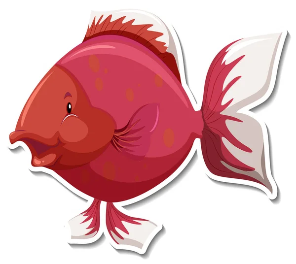 Peixe Bonito Animal Mar Desenho Animado Etiqueta Ilustração — Vetor de Stock